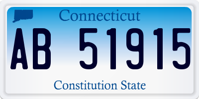 CT license plate AB51915