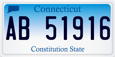 CT license plate AB51916