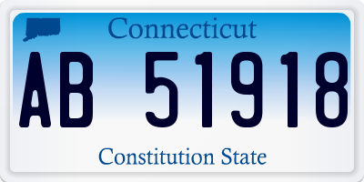 CT license plate AB51918