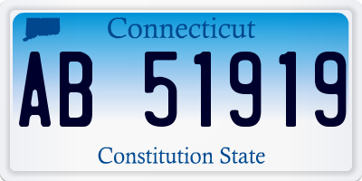CT license plate AB51919