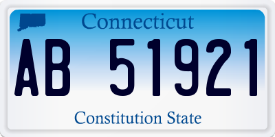 CT license plate AB51921