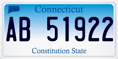 CT license plate AB51922