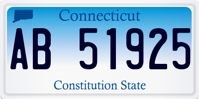 CT license plate AB51925