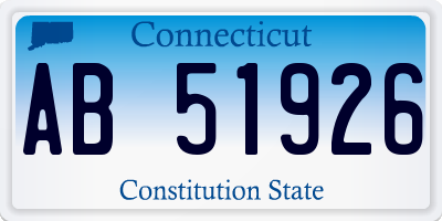 CT license plate AB51926