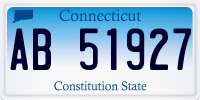 CT license plate AB51927