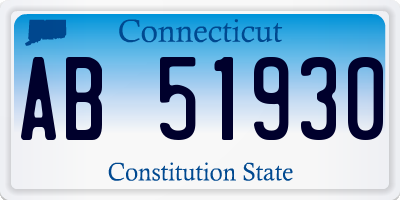 CT license plate AB51930