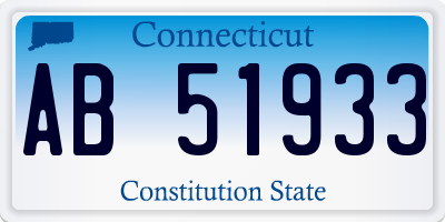 CT license plate AB51933