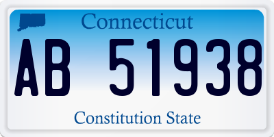 CT license plate AB51938