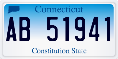 CT license plate AB51941