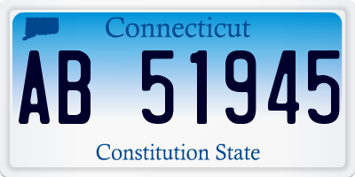 CT license plate AB51945