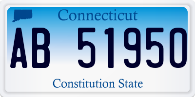 CT license plate AB51950