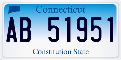 CT license plate AB51951