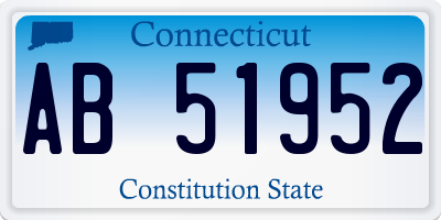 CT license plate AB51952