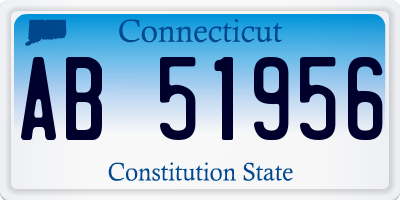 CT license plate AB51956