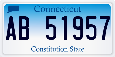 CT license plate AB51957