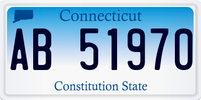 CT license plate AB51970