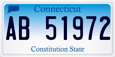 CT license plate AB51972