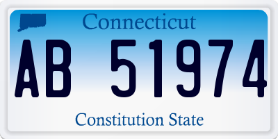 CT license plate AB51974