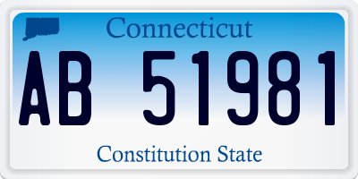 CT license plate AB51981