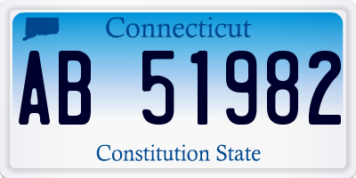 CT license plate AB51982