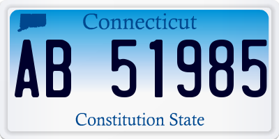 CT license plate AB51985