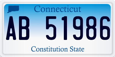 CT license plate AB51986