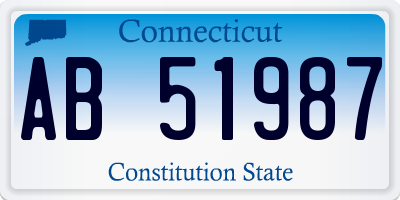 CT license plate AB51987