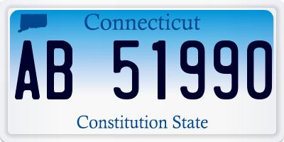 CT license plate AB51990