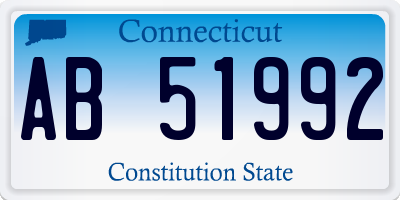 CT license plate AB51992