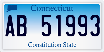 CT license plate AB51993