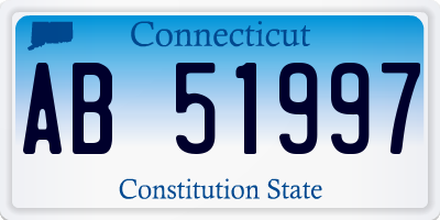 CT license plate AB51997
