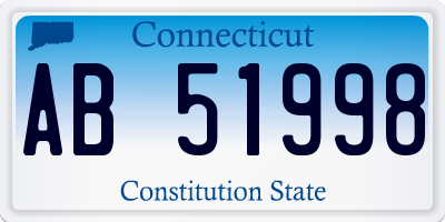 CT license plate AB51998