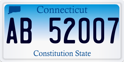 CT license plate AB52007
