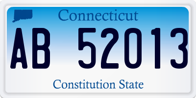 CT license plate AB52013