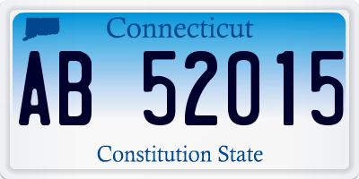 CT license plate AB52015