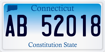 CT license plate AB52018