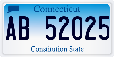 CT license plate AB52025