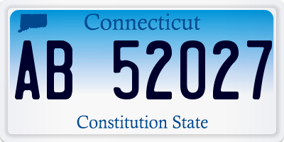 CT license plate AB52027