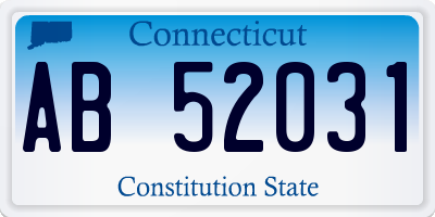 CT license plate AB52031