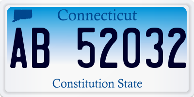 CT license plate AB52032