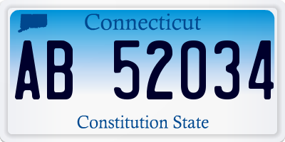 CT license plate AB52034