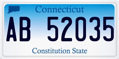 CT license plate AB52035