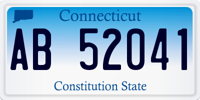 CT license plate AB52041