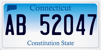 CT license plate AB52047