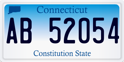 CT license plate AB52054