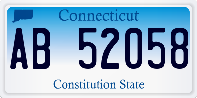 CT license plate AB52058