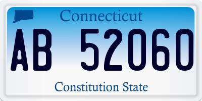 CT license plate AB52060