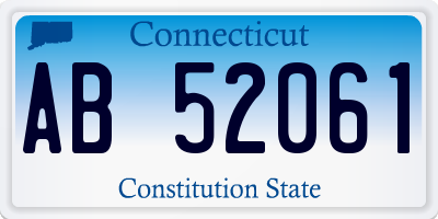 CT license plate AB52061