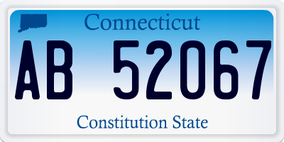 CT license plate AB52067