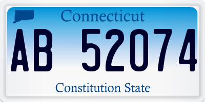 CT license plate AB52074